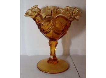 Vintage Art Glass Compote Candy Dish