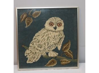 Vintage Framed Snow Owl