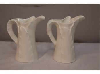 Pair Of White Royal Worcester Creamer Pitchers