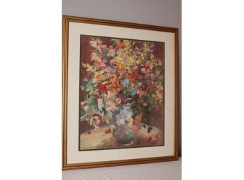 Framed Floral Arrangement In Vase  Print   (S-11)