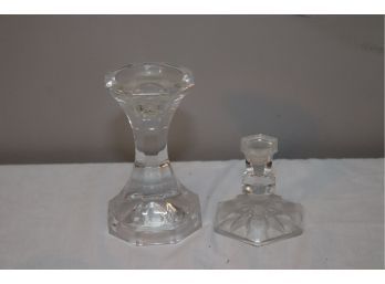 Vintage Crystal Glass Candle Sticks