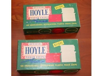 2 Boxes Vintage Hoyle Poker Chips 1 SEALED Other Is Excellent