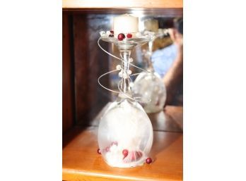 Wine Glass Candle Holder