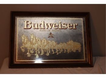 Vintage  Budweiser Clydesdale Classic Beer Sign Mirror NEW In Box (B-18)