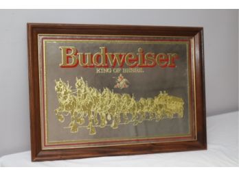 Vintage  Budweiser Clydesdale Classic Beer Sign Mirror   (B-13)