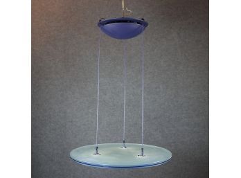 Ceiling Lamp, Glass And Metal, Three Bright Spots, 1991, Elma Electric, Manerbio, Italy. Retro Chande