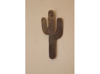 1988 Sterling Signed Kristi Davis Cactus Brooch Pin  (AGS-7)