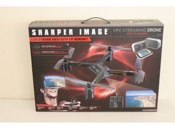 NEW Sharper Image FPV Streaming Auto Pilot DX-4 Drone With VR Headset