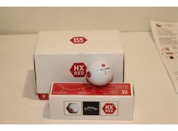 One Box Of Callaway Hx Red Golf Balls With Deepdale Golf Club Logo