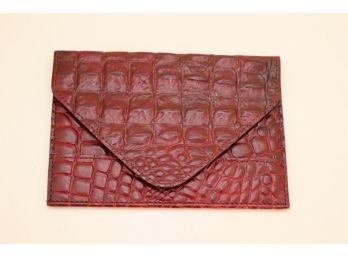 Red Leather Alligator Embossed Brag Book Photo Holder. (P-8)