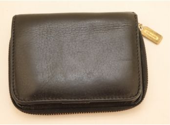 Coach Black Leather Zippered Wallet  (p-3)