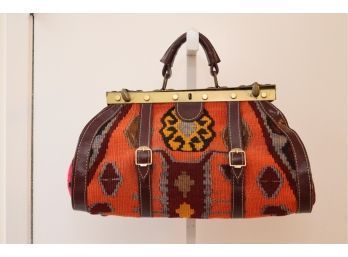 Vintage Carpet Bag Satchel Handbag With Shoulder Strap (TR-6)