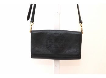 Black Leather Tory Burch Shoulder Bag Or Clutch (TR-5)