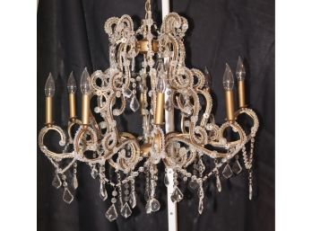 Vintage 8 Light Crystal Chandelier