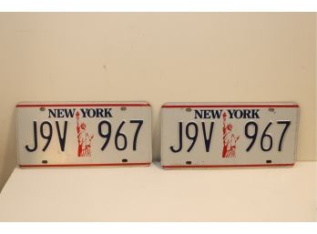 NY Liberty License Plates J9V-967