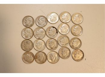 20 Vintage Silver US Roosevelt Dimes   (Dime-3)