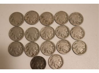 17 Assorted US Buffalo Nickels