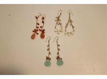 3 Pairs Beaded Gara Danielle Earrings  (AGS-11)