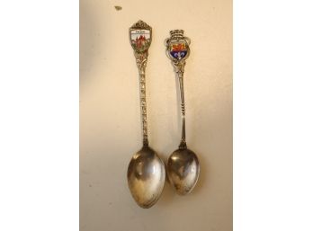 Pair Of Vintage Sterling Silver Travel Spoons Thun & Darmstadt