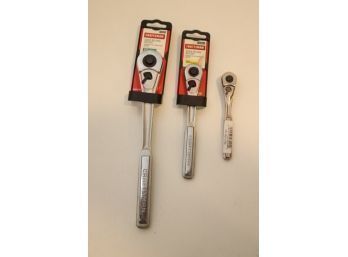 3 New Craftsman Ratchet Handles 1/2' 3/8' 14'.  (CR-1)