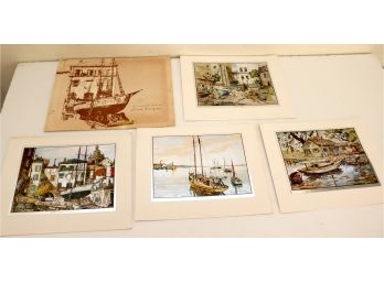 Four Color-etch Prints By Lionel Barymore