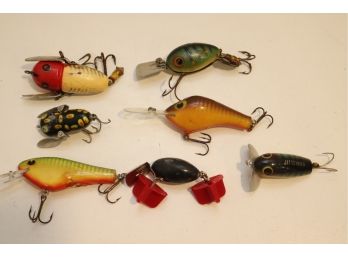 Vintage Fishing Lure Lot Jitterbug, Crazy Crawler, (F-3)