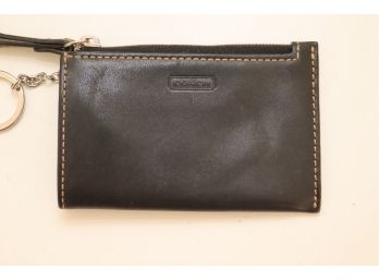 Coach Black Leather Keychain Wallet (p-7)