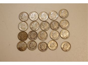 20 Vintage Silver US Roosevelt Dimes   (Dime-2)