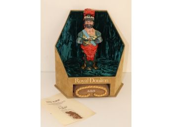 Royal Doulton Ships Figureheads Ajax HN2908 #390/950 With Display Stand And Bottom Of Display Box.