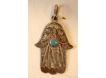 Vintage Filigree Hamsa Pendant