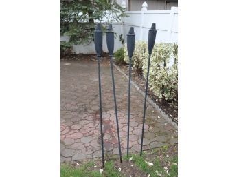 4 Metal Tiki Torches