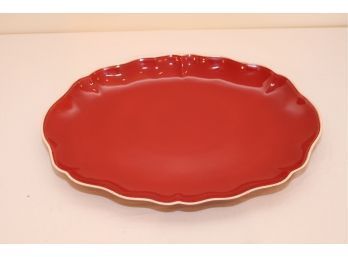 Williams-sonoma Red Oval Serving Platter Made In Portugal  (RP-1)