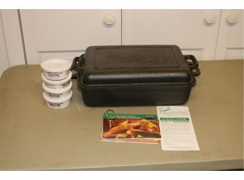 Emeril, Emeril-ware Cast Iron 4-in-1 Smoker, Roaster, Stove Top Grill,