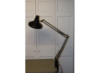 Vintage Genuine Luxo Black Architect Drafting Desk Table Metal Lamp Light Swing Arm