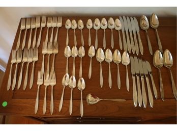 Vintage 53 Piece Set ASPEN BY GORHAM STERLING SILVER FLATWARE 87.88 Ounces!