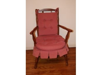 Antique Wood Framed Upholstered Chair