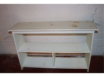 Vintage White Wooden Storage Table Shelves