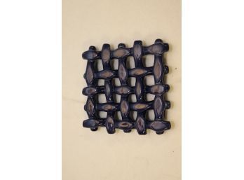 Vintage Ceramic Woven Trivet (C-24)