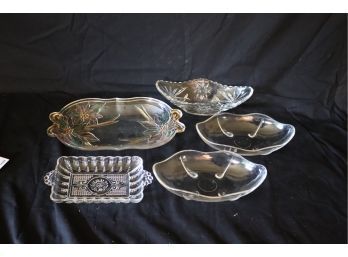 Vintage Glass Plates Platters And Bowls (C-5)