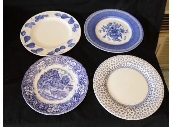 Set Of Blue And White Decorative Plates