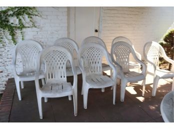 Set Of 8 Stacking Plastic Patio Chairs