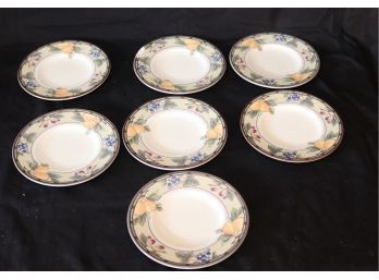 Set Of 7 Mikasa Intaglio Garden Harvest Plates (B-87)