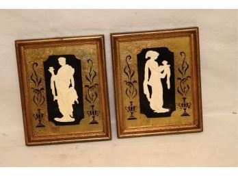 Pair Of Goddess Greek Wall Plaques