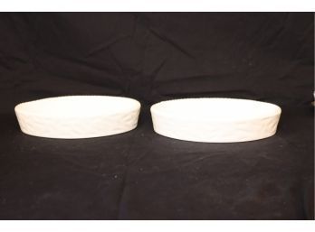 Pair Of 10 In. Hand-crafted Stangl Cookrite Ovenware Casserole Dishes (B-37)