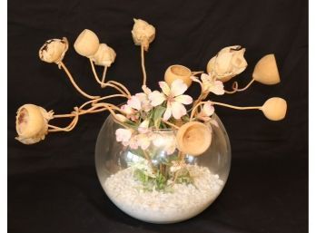 Cool Round Glass 'fish Bowl' Floral Arrangement