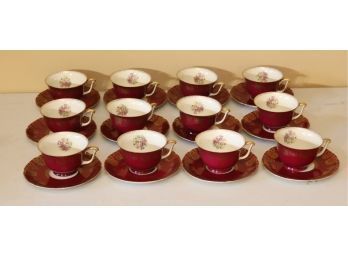 Set Of 12 ROYAL EPIAG CZECHOSLOVAKIA TEA Cups And Saucers  (B-11)