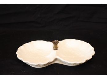 Stangl Double Cabbage Leaf White Candy Dish #5197