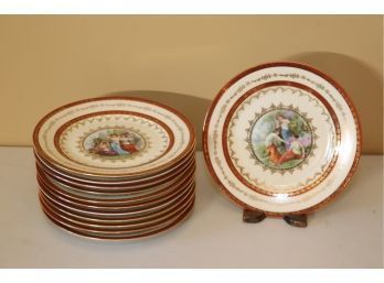 Vintage Set Of 12 Celebrate Czechoslovakia Plates (B-15)