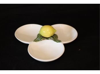 Subtil Caldas Da Rainha Portugal Lemon Divided Serving Dish (B-75)