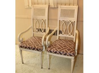 Pair Of Vintage Wicker Back Arm Chairs